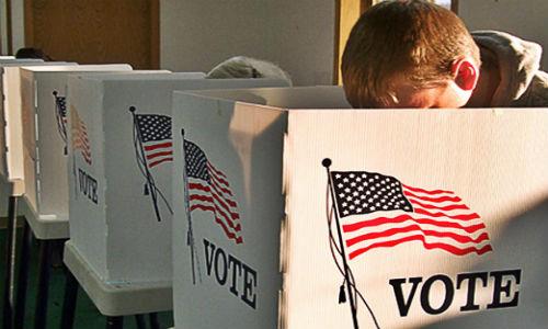 Voting Booth with Voter